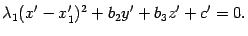 $\displaystyle {\lambda}_1(x'-x_1')^2+b_2y'+b_3z'+c'=0.$