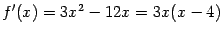$ f'(x)=3x^2-12x=3x(x-4)$