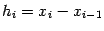 $ h_i=x_i-x_{i-1}$