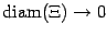 $ \mathop{\rm diam}\nolimits (\Xi)\to0$