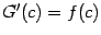 $ G'(c)=f(c)$