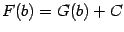 $ F(b)=G(b)+C$