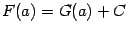 $ F(a)=G(a)+C$