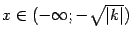 $ x\in(-\infty;-\sqrt{\vert k\vert})$