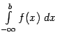 $ \int\limits_{-\infty}^bf(x)\;dx$