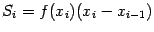 $ S_i=f(x_i)(x_i-x_{i-1})$