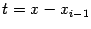 $ t=x-x_{i-1}$