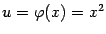 $ u={\varphi}(x)=x^2$