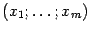 $ (x_1;\dots;x_m)$