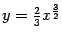 $ y=\frac{2}{3}x^{\frac{3}{2}}$