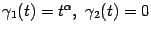 $ {\gamma}_1(t)=t^{{\alpha}},\ {\gamma}_2(t)=0$