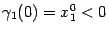 $ {\gamma}_1(0)=x^0_1<0$