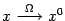 $ {x\stackrel{{\Omega}}{\longrightarrow }x^0}$