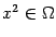 $ x^2\in{\Omega}$