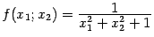 $ f(x_1;x_2)=\frac{\textstyle{1}}{\textstyle{x_1^2+x^2_2+1}}$