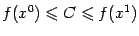 $\displaystyle f(x^0)\leqslant C\leqslant f(x^1)$