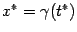 $ x^*={\gamma}(t^*)$