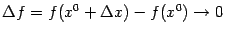 $ {\Delta}f=f(x^0+{\Delta}x)-f(x^0)\to0$