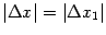$ \vert{\Delta}x\vert=\vert{\Delta}x_1\vert$