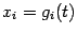 $ x_i=g_i(t)$