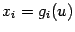 $ x_i=g_i(u)$