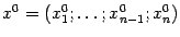 $ x^0=(x_1^0;\dots;x_{n-1}^0;x_n^0)$