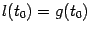 $ l(t_0)=g(t_0)$