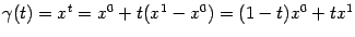 $ {\gamma}(t)=x^t=x^0+t(x^1-x^0)=(1-t)x^0+tx^1$