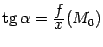 $ \mathop{\rm tg}\nolimits {\alpha}=\frac{\textstyle{f}}{\textstyle{x}}(M_0)$