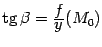 $ \mathop{\rm tg}\nolimits {\beta}=\frac{\textstyle{f}}{\textstyle{y}}(M_0)$