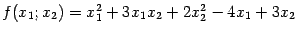 $ f(x_1;x_2)=x_1^2+3x_1x_2+2x_2^2-4x_1+3x_2$