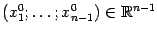 $ (x^0_1;\dots;x^0_{n-1})\in\mathbb{R}^{n-1}$
