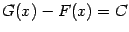 $ G(x)-F(x)=C$