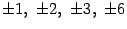 $ \pm1,\ \pm2,\ \pm3,\ \pm6$