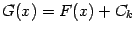 $ G(x)=F(x)+C_k$