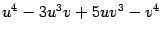 $ u^4-3u^3v+5uv^3-v^4$